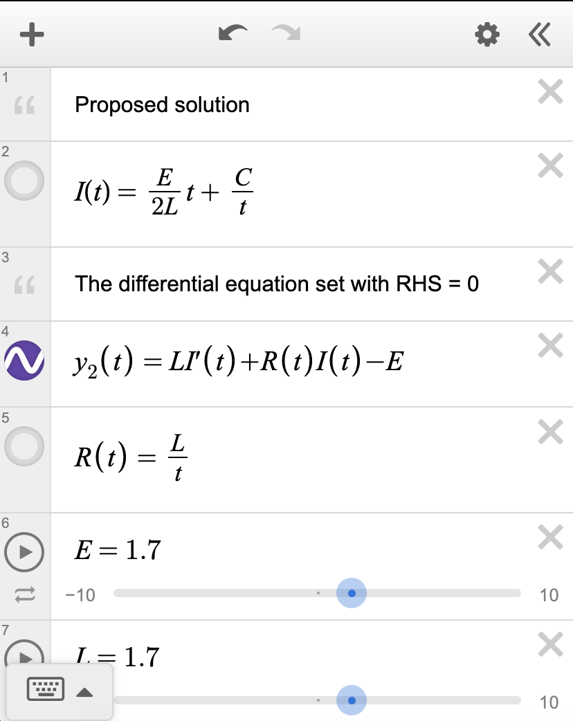 A demonstration of using desmos to verify the solution of a differential equation