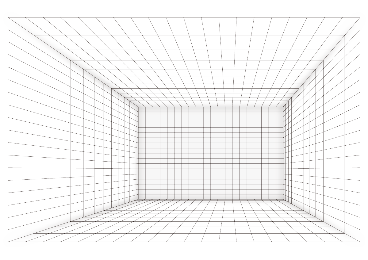 A picture showing a Euclidean geometrical grid that has constant grid spacings and straight lines